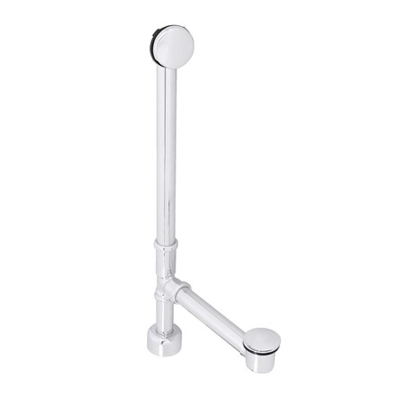 Westbrass European Tip Toe Bath Waste, Hidden Overflow -22" Make-Up, 17 Ga. In Powdercoated White D3261HK-50